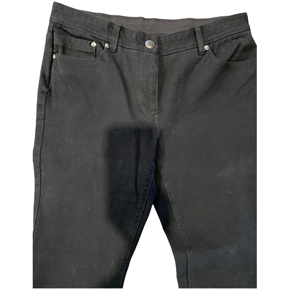 Chico's So Slimming Black Button Detail Straight Leg Pants Women's Sz 0.5 - Picture 3 of 6